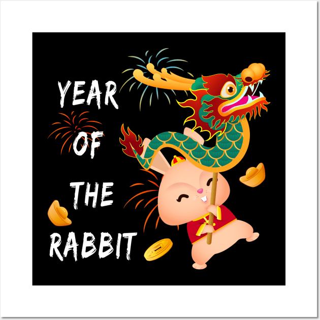 Happy Chinese New Year 2023 Year Of The Rabbit Wall Art by Kokomo